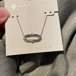 Kendra Scott Gold Necklace with Green Accents